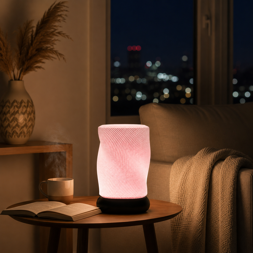 Twirled Basket Lamp – Minimal Ambient Table Lamp (E27 | PLA)